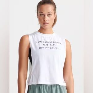 Superdry Size M BNWT White Graphic Sleeveless Top